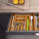 Best seller  premium large 2 6 inch deep pure bamboo expandable utensil cutlery tray flatware drawer organizer silverware organizer for all occassions by decor trends 2 year warranty