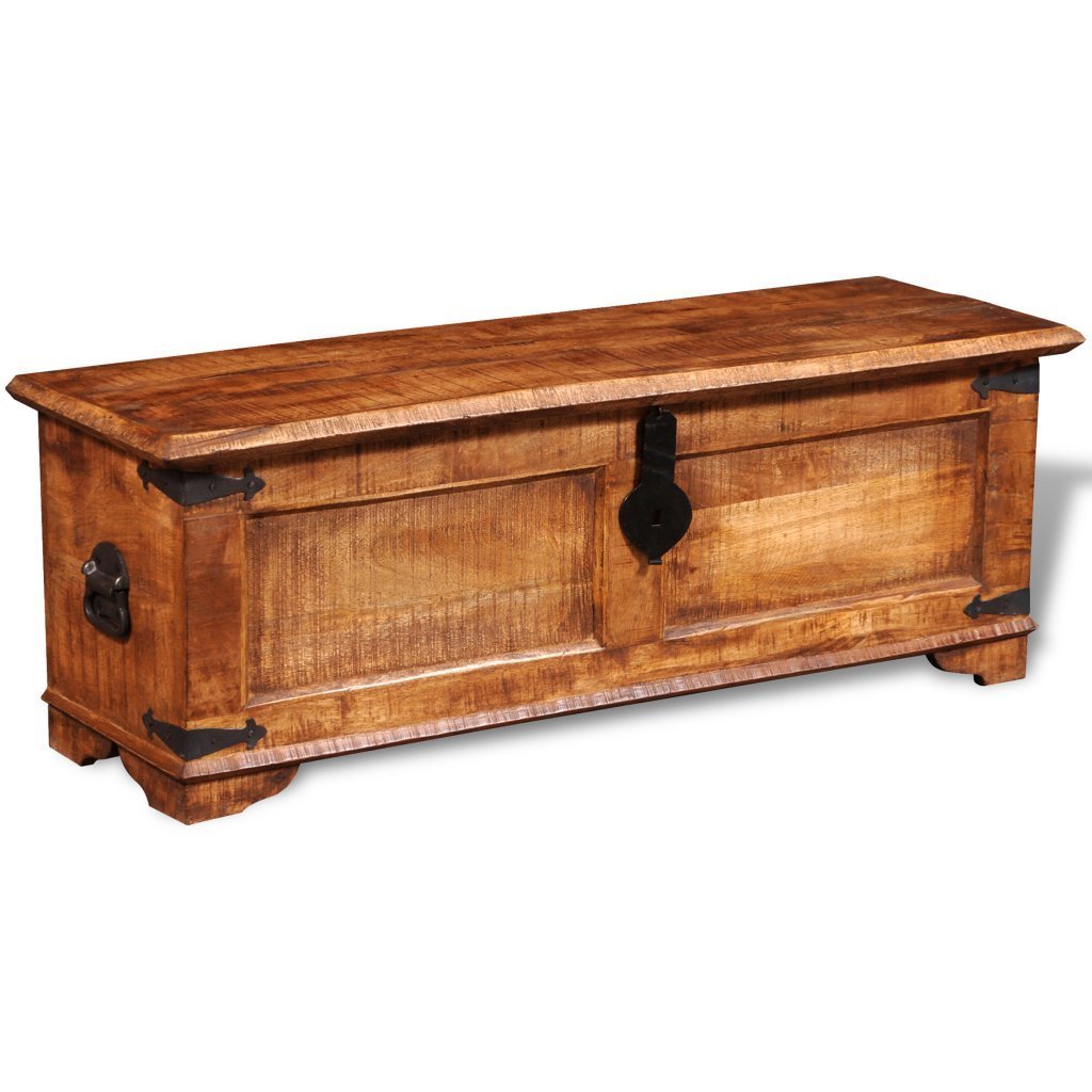 Storage organizer festnight mango wood storage chest box wooden trunk case cabinet container with handles for bedroom closet home organizer collection