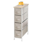 Save on mdesign narrow vertical dresser storage tower sturdy frame wood top easy pull fabric bins organizer unit for bedroom hallway entryway closets textured print 4 drawers light tan white