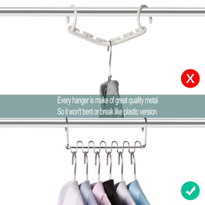 Shop meetu space saving hangers magic wonder cloth hanger metal closet organizer for closet wardrobe closet organization closet system pack of 20