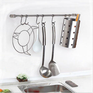 Save on pan pot hanger hooks rack ulifestar wall mout stainless steel kitchen utensil organizer storage lid holder rest 15rail rod with 7 hanging hooks