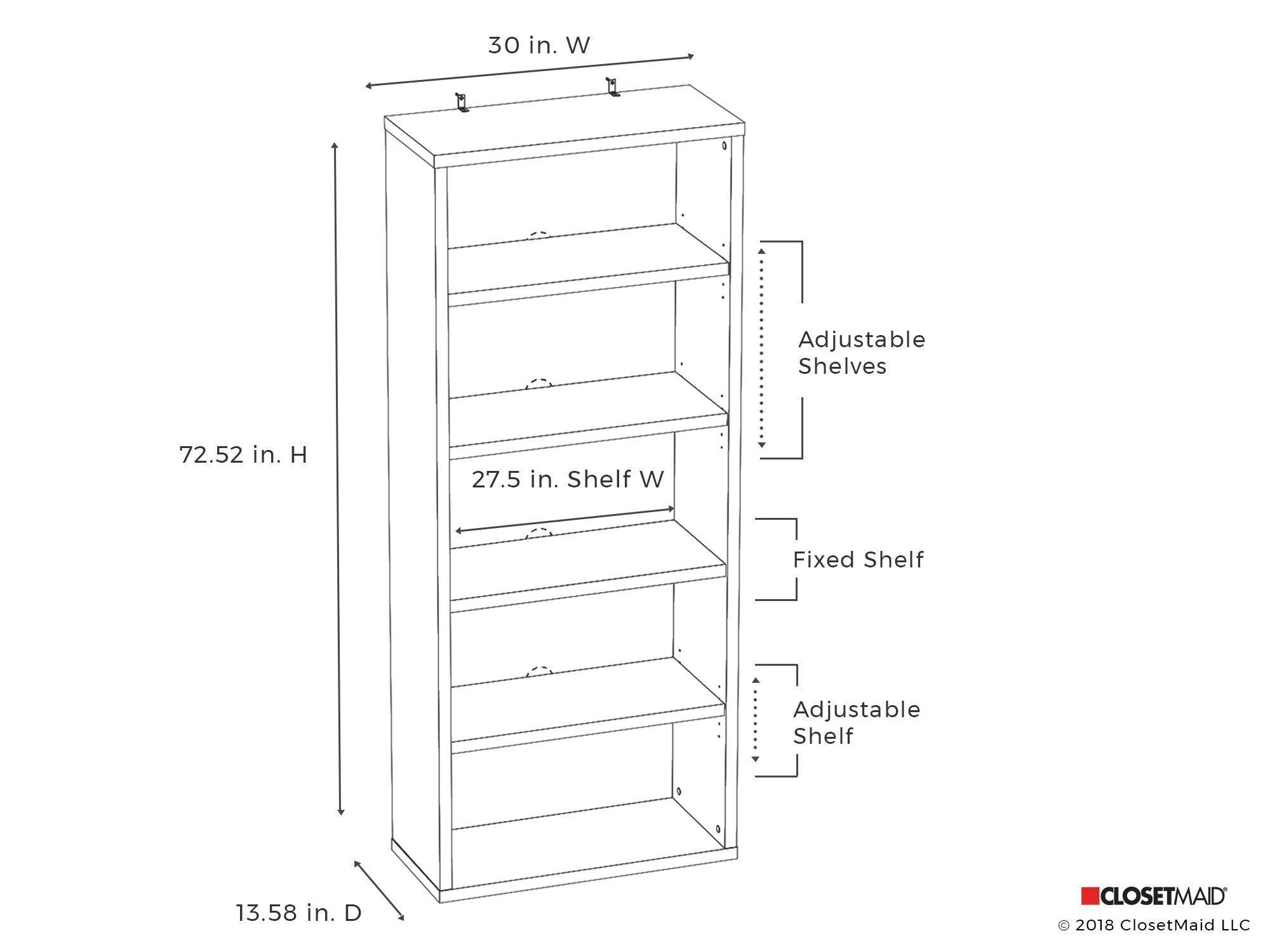 Exclusive closetmaid 13504 decorative 5 shelf unit white
