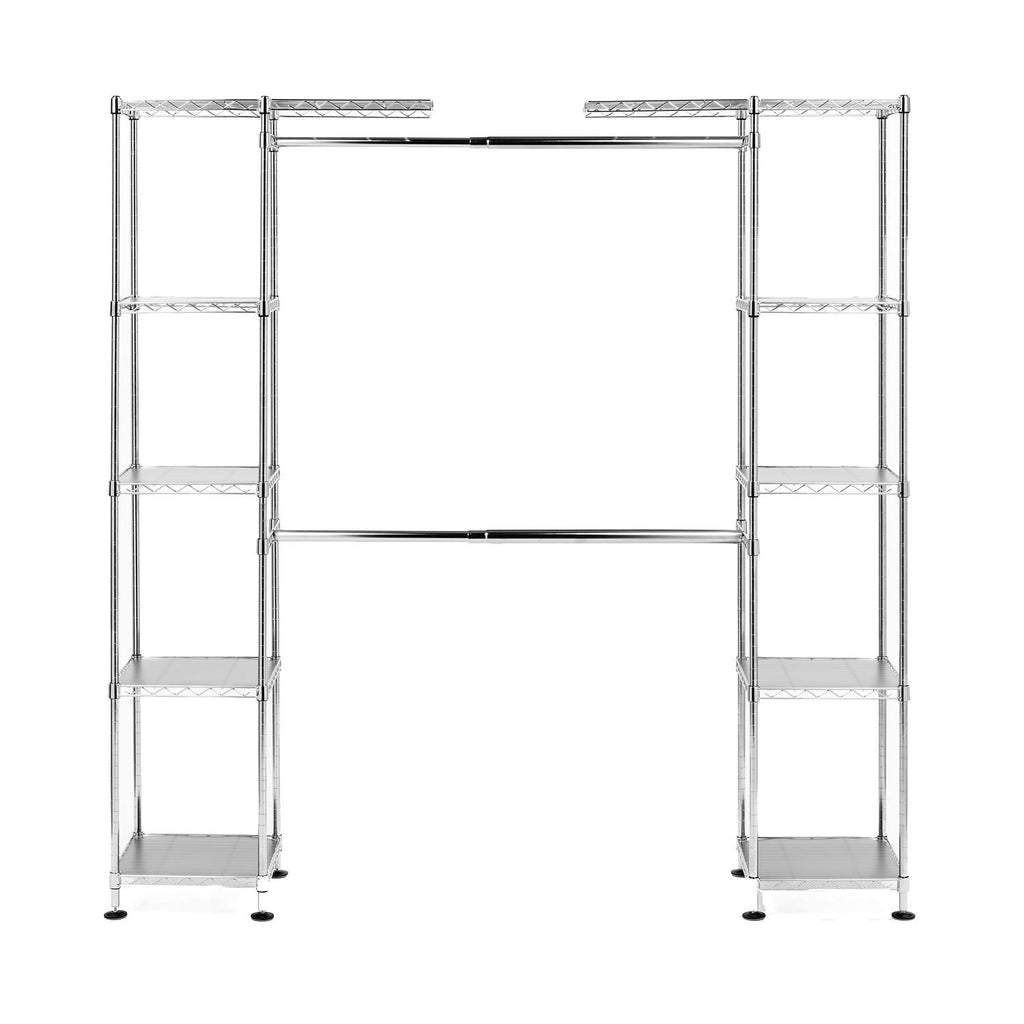 Get seville classics double rod expandable clothes rack closet organizer system 58 to 83 w x 14 d x 72 ultrazinc