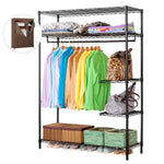 Purchase langria heavy duty wire shelving garment rack clothes rack portable clothes closet wardrobe compact zip closet extra large wardrobe storage rack organizer hanging rod capacity 420 lbs dark brown