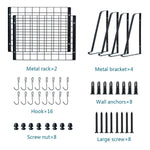 Save love kankei pot rack wall mounted 16 5 x 12 pan pot organizer with 16 hooks for cookware utensils organization set of 2