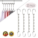 Purchase magicool 20 pack metal wonder magic cascading hanger space saving hangers closet organizers suit for shirt pant clothes hangers space saving
