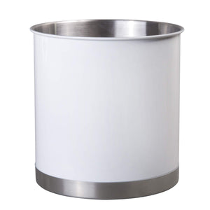 Explore creative home 50300 heavy gauge stainless steel tool crock utensil flatware holder large 7 diam x 7 h white