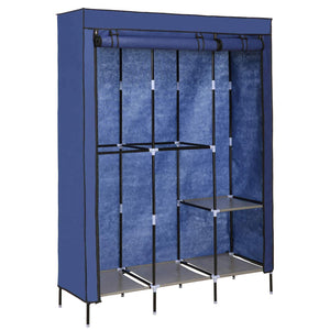 Select nice yiilove stylish wardrobe storage portable clothes closet organizer with rollable wardrobe curtain for bedroom to storage clothes shoes blue