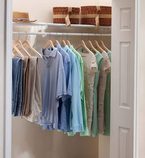 Get expandable closet rod and shelf units with 1 end bracket finish white