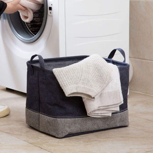 Storage organizer iflower storage bin basket decorative laundry basket storage cube bin organizer with handle for nursery playroom closet clothes baby toy jean 3pcs