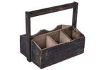 Dwellbee Rustic Wood Utensil Holder and Gardening Tote (Antique Walnut)
