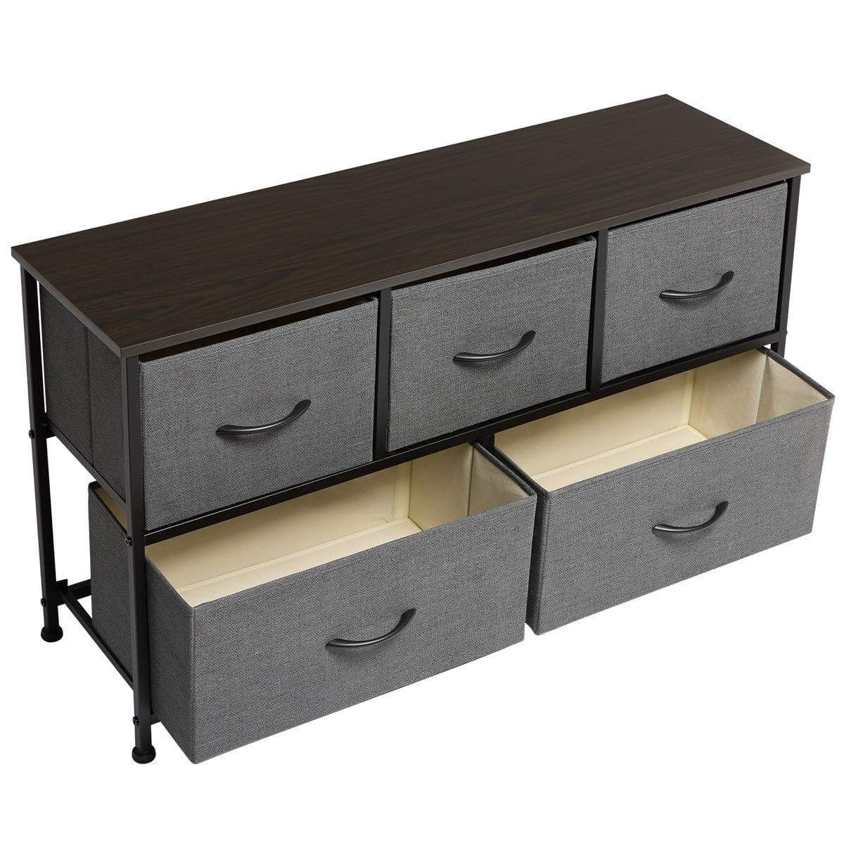 Home marble field 3 tier dresser drawer nightstands storage organizer dresser tower with 5 easy pull drawers and metal frame for your bedroom nursery closet entryway grey 32 37x11 31x29 84