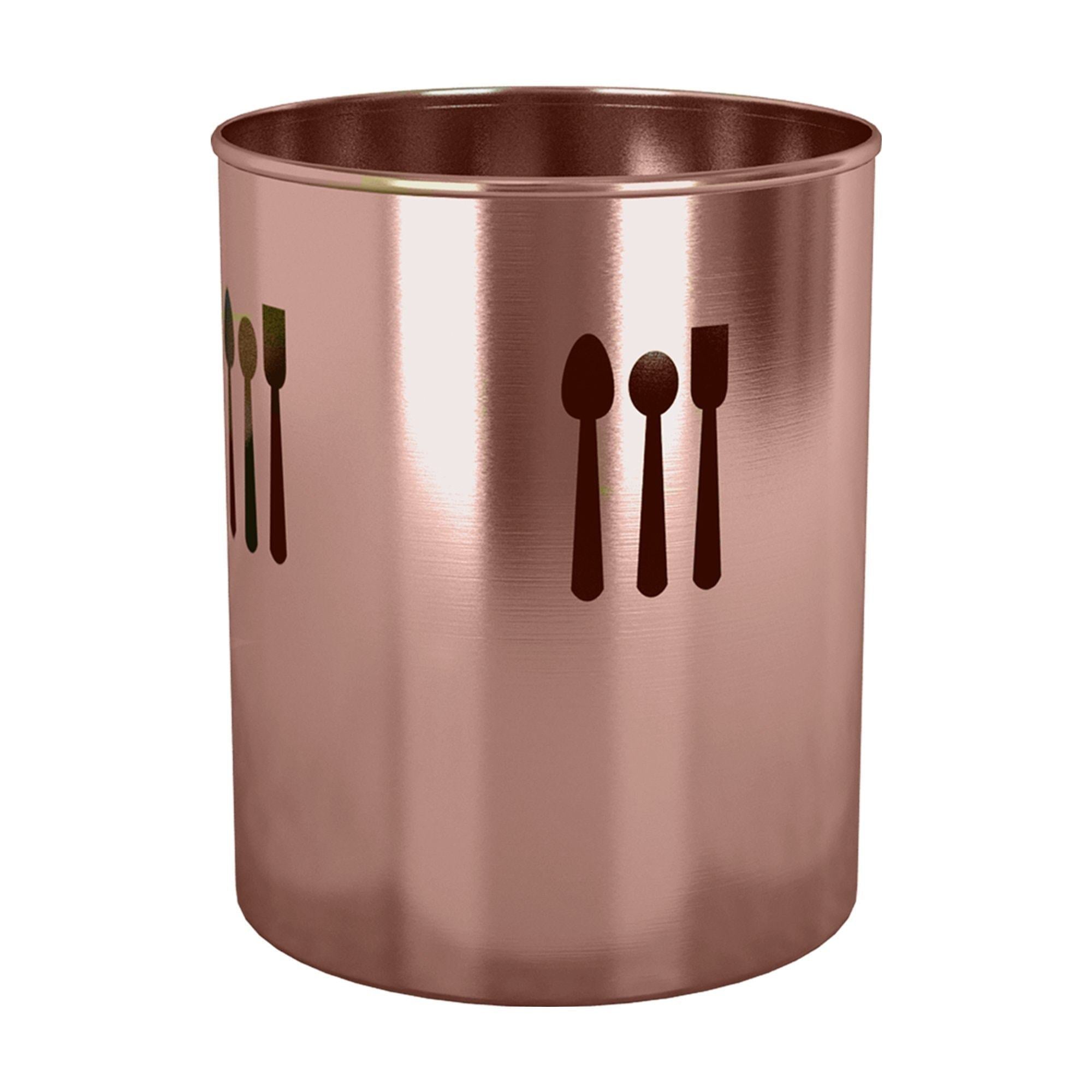 The best nu steel tg uh 16cl utensils holder spoon cutout 4 qtr copper lacquered 7 5 h x 7 5 w x 7 5 d copper color