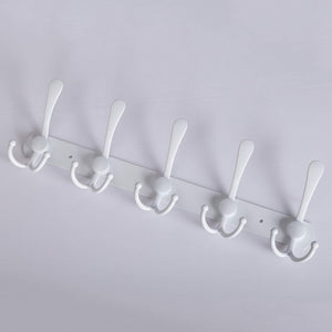 Discover webi coat rack wall mounted 5 tri hooks decorative coat hook rack triple hook rail wall hooks for bathroom kitchen office entryway closet white 2 packs