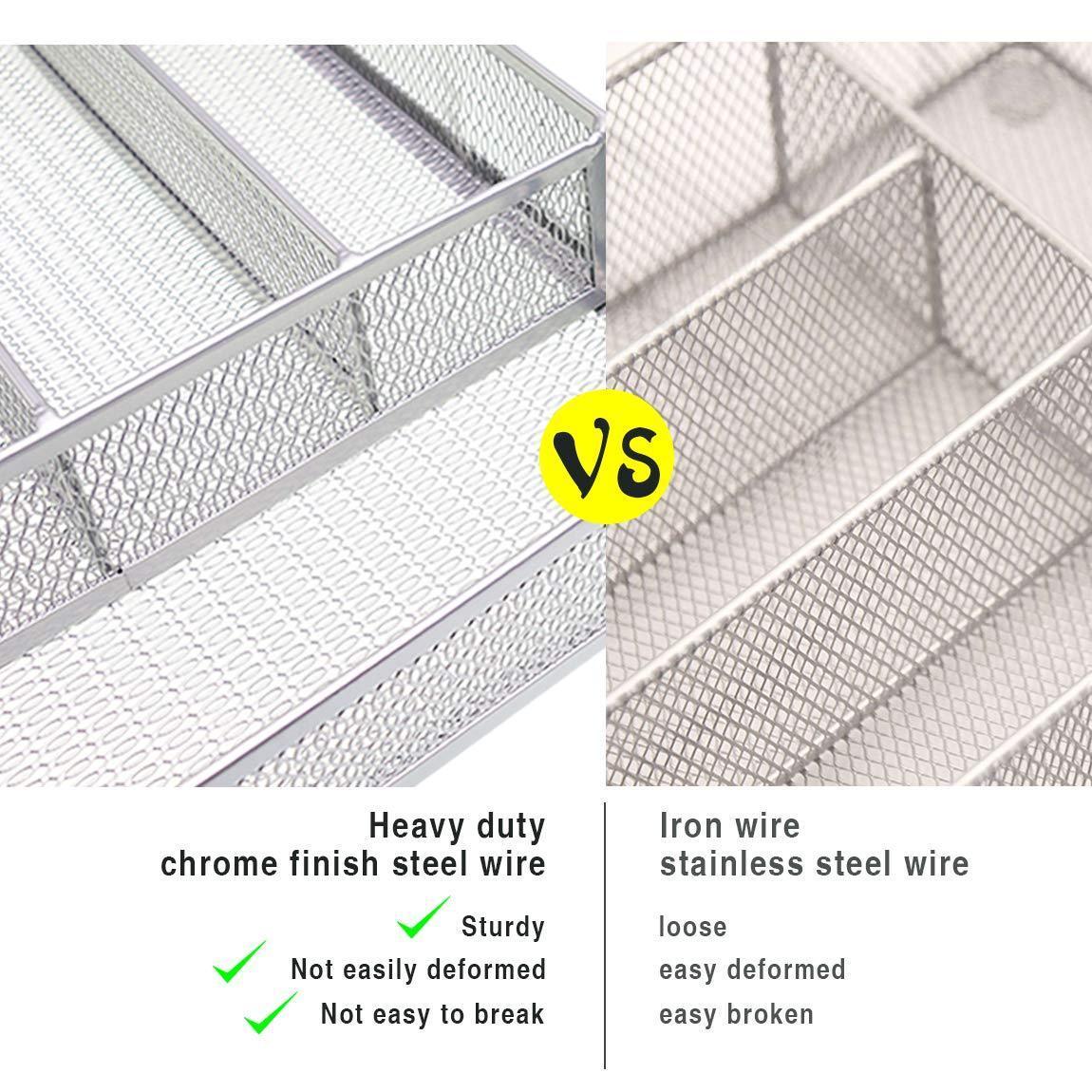 Purchase szat pro mesh silverware cutlery tray drawer organization kitchen storage flatware utensil organizer for knives spoons forks black expandable