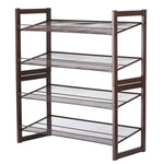 Cheap rackaphile 4 tier stackable metal shoe rack mesh utility shoe storage organizer shelf for closet bedroom entryway 32 3 28 9 12 bronze