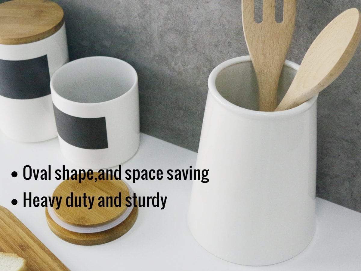 Featured sweese 3608 porcelain utensil holder for kitchen white