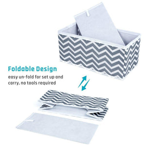 Latest storage bins ispecle foldable cloth storage cubes drawer organizer closet underwear box storage baskets containers drawer dividers for bras socks scarves cosmetics set of 6 grey chevron pattern