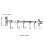 Featured baoef kitchen sliding hooks solid stainless steel hanging rack rail with 12 utensil removable s hooks for towel pot pan spoon loofah bathrobe wall mounted