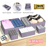 Great drawer organizer clothes dresser underwear organizer washable deep socks bra large boxes storage foldable removable dividers fabric basket bins closet t shirt jeans leggings nursery baby clothing gray