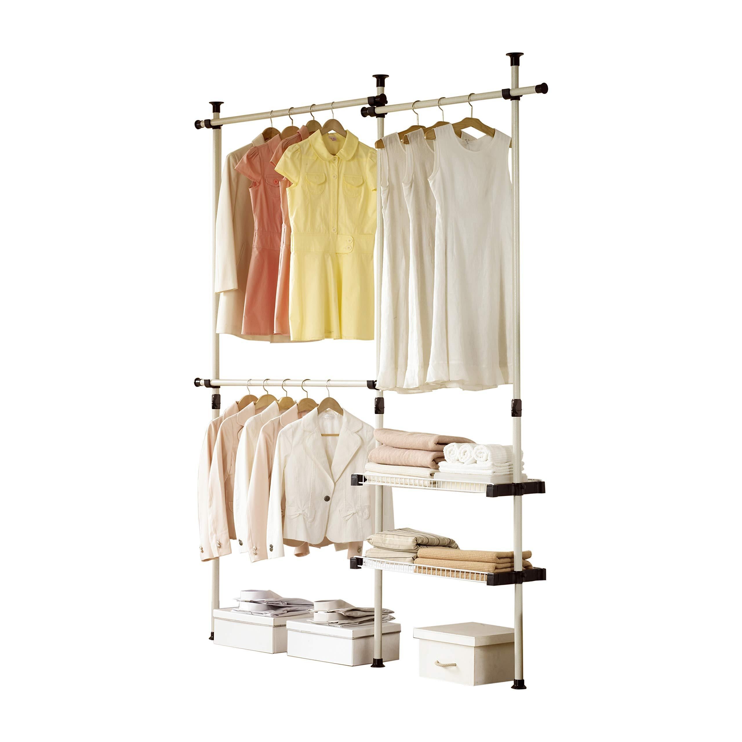 Hanging Rack 2 Level Amazon Best Prince Hanger Double 2 Tier Hanger Shelves Clothing – Act ...