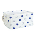 Shop storage bin zonyon rectangular collapsible linen foldable storage container baby basket hamper organizer with rope handles for boys girls kids toys office bedroom closet gift basket blue star