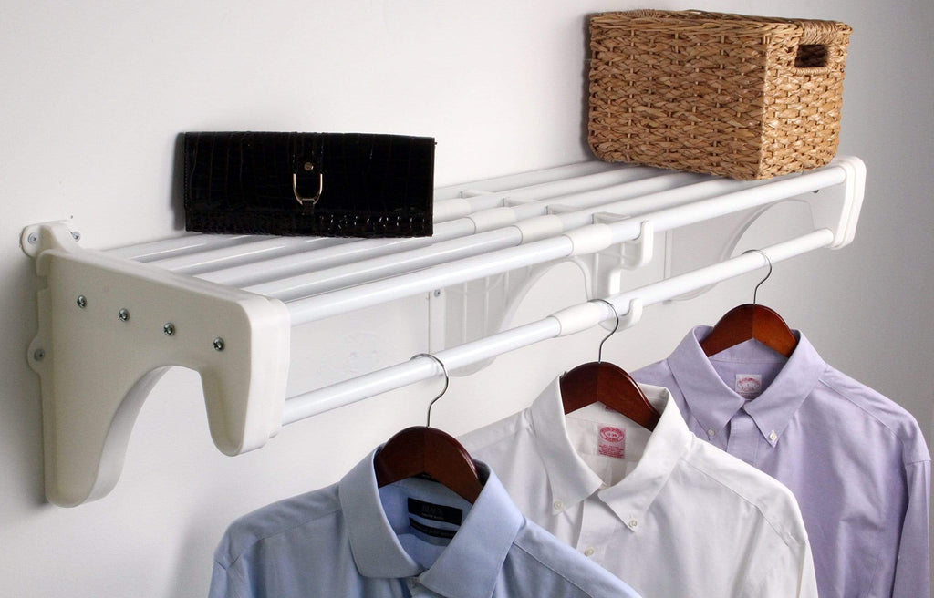 Select nice ez shelf diy expandable closet shelf rod 42 75 mounts to back wallwith 2 end brackets white
