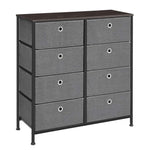On amazon songmics 4 tier wide drawer dresser storage unit with 8 easy pull fabric drawers and metal frame wooden tabletop for closets nursery dorm room hallway 31 5 x 11 8 x 32 1 inches gray ults24g