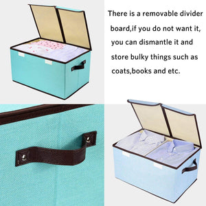 Select nice larger storage cubes 4 pack senbowe linen fabric foldable collapsible storage cube bin organizer basket with lid handles removable divider for home office nursery closet 17 7 x 11 8 x 9 8