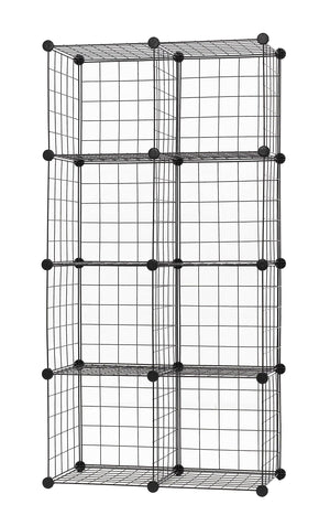 Exclusive finnhomy 12 storage cubes multi use diy wire grid organizer closet organizer shelf cabinet wire grids panels garage storage rack sets shelving units for books plants toys shoes clothes black