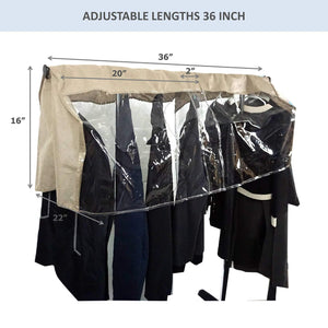 Shop garment cover for closet rod and portable clothing rack shoulder dust cover protect your wardrobe in style adjustable to fit 20 to 36 long 6 pack