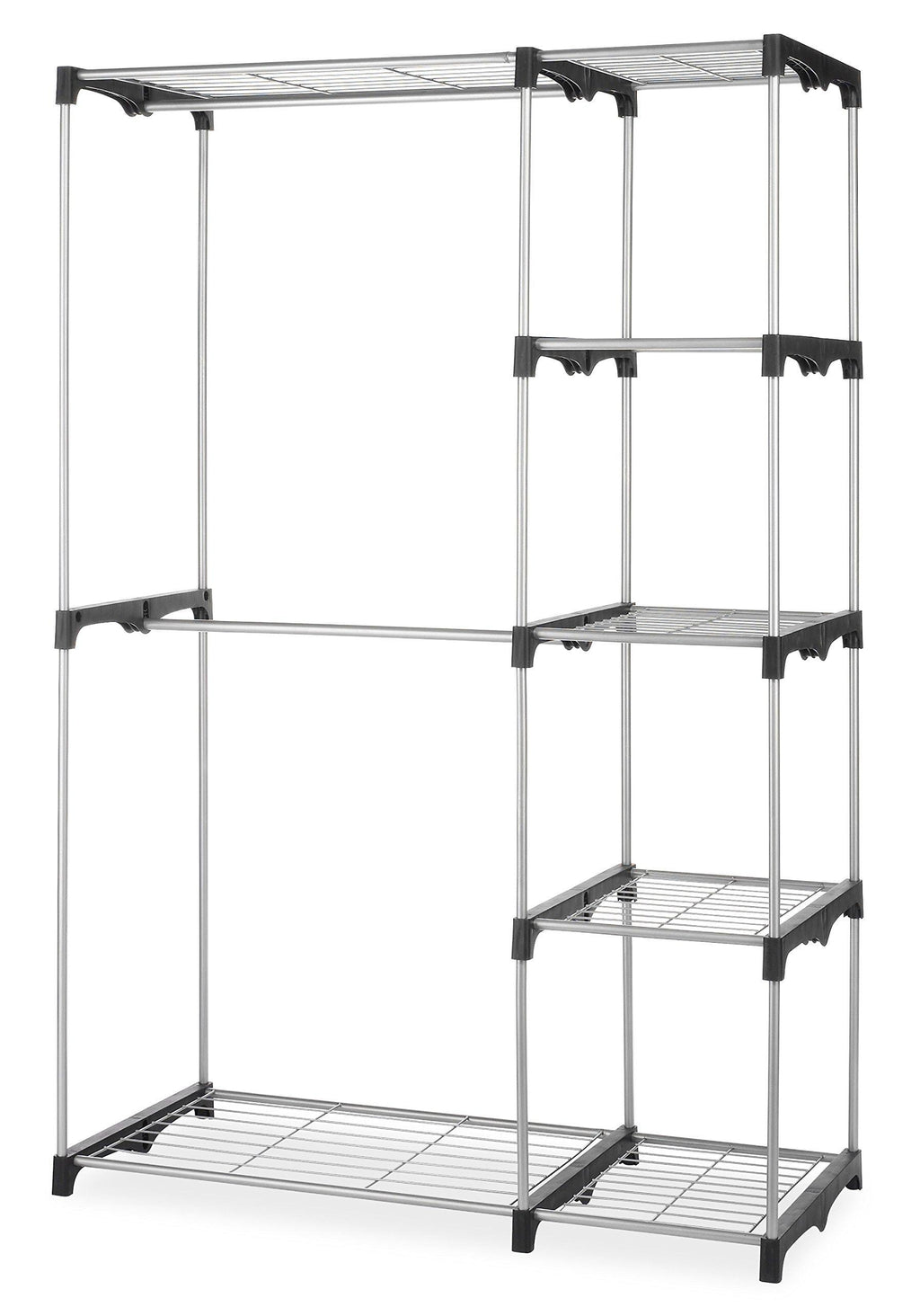 Budget whitmor double rod freestanding closet heavy duty storage organizer