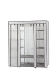 On amazon dream palace portable fabric wardrobe with shelves covered closet rack with bonus sock organizer hanger pack extra wide 59 white