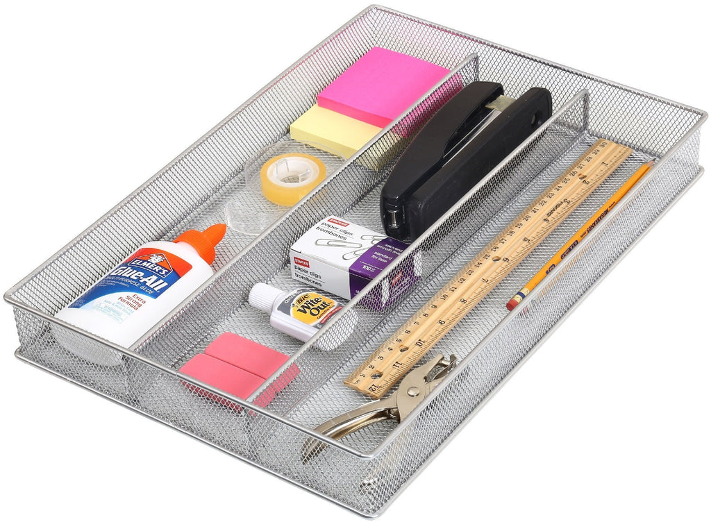 Save on ybm home silver mesh cutlery holder in drawer utensil flatware organizer tray size width 11 length 16 height 2 1150 3 compartment