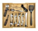 Great kitchenedge high capacity kitchen drawer organizer for silverware flatware and utensils holds 16 placesettings 100 bamboo